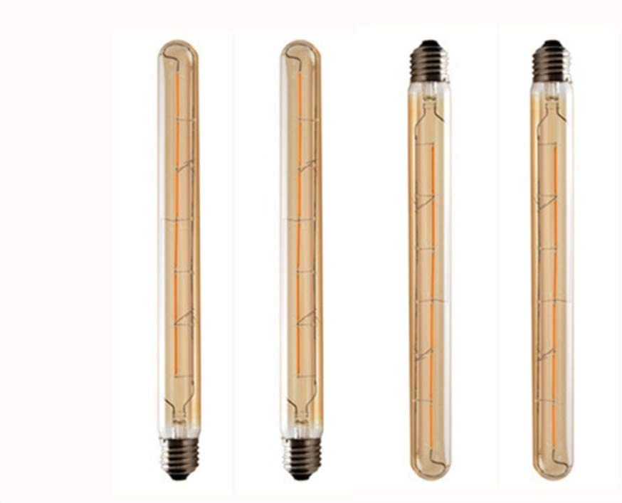 T300 Vintage LED Filament Bulb T300 6W Dimmable Vintage Edison Light Bulb Long Tubular Vintage LED Light,E26/E27 Medium Base,Amber Glass,Warm White 2300K,6W(40W Equivalent),Dimmable,Pack of 4