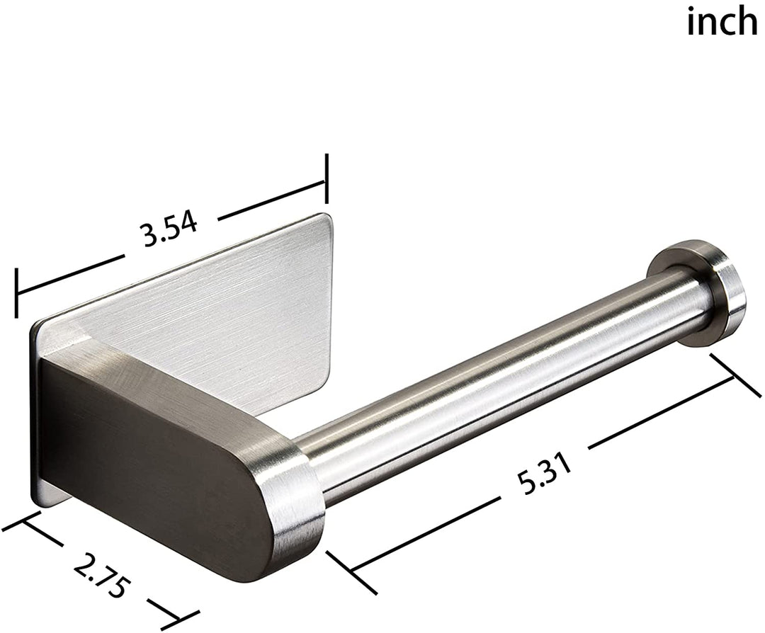 YIGII Self Adhesive Toilet Paper Holder - Bathroom Toilet Paper Holder Stand no Drilling Stainless Steel Brushed