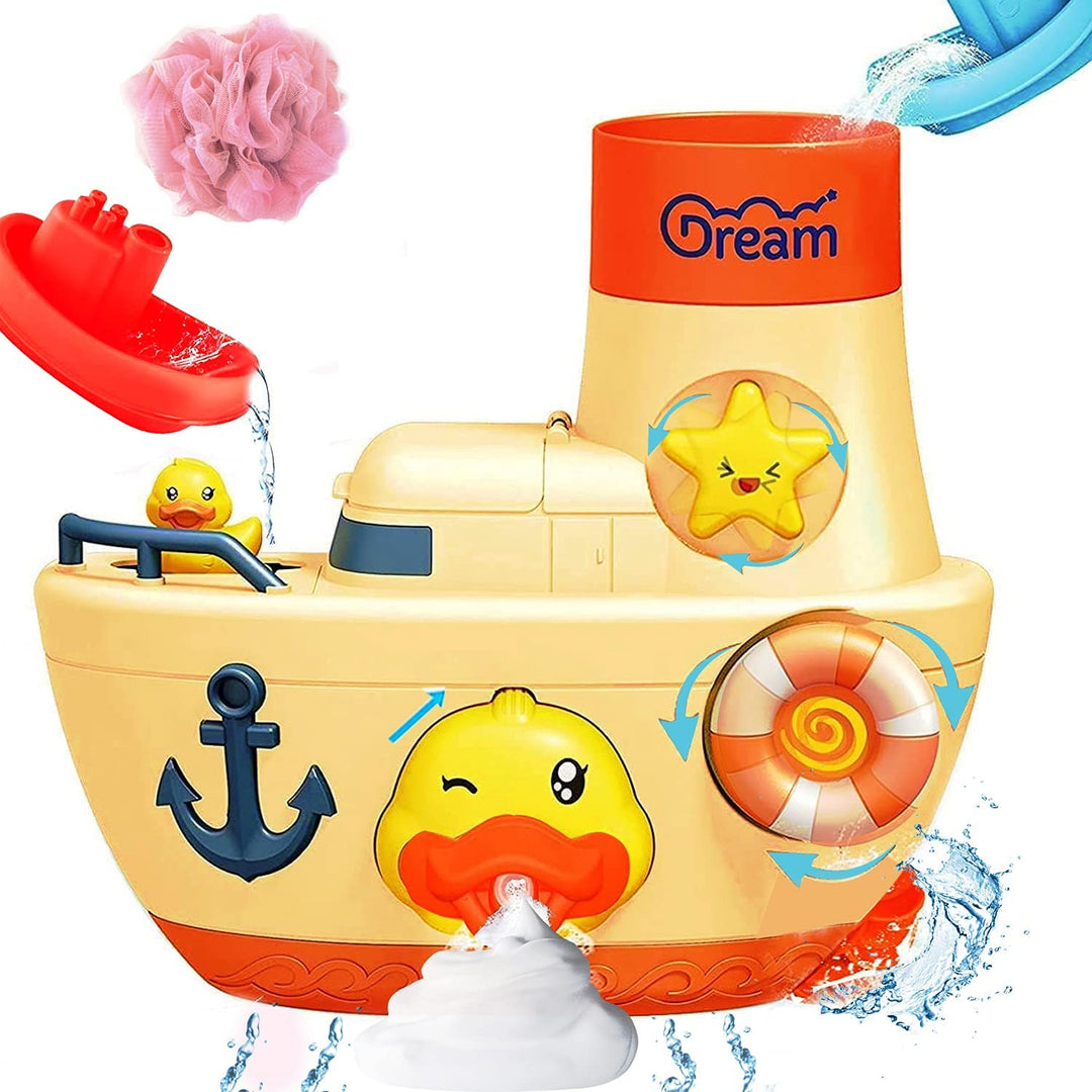 CreateView Baby Bath Toys for Toddlers Girls Boys, Koala Baby Bath Shower Head Bathtub Toy for Kids Infant Water Bathroom for Boys Girls… (Bubble Boat Baby)