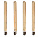 T300 Vintage LED Filament Bulb T300 6W Dimmable Vintage Edison Light Bulb Long Tubular Vintage LED Light,E26/E27 Medium Base,Amber Glass,Warm White 2300K,6W(40W Equivalent),Dimmable,Pack of 4 