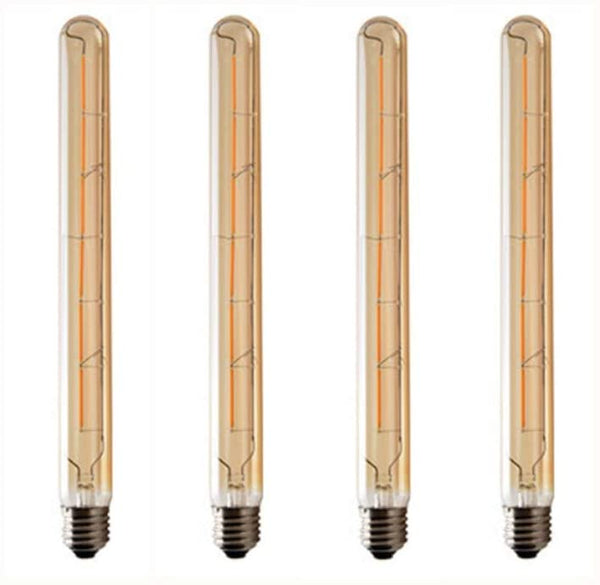 T300 Vintage LED Filament Bulb T300 6W Dimmable Vintage Edison Light Bulb Long Tubular Vintage LED Light,E26/E27 Medium Base,Amber Glass,Warm White 2300K,6W(40W Equivalent),Dimmable,Pack of 4 