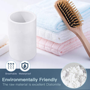Toothbrush Holders Cup, ULG Organic Natural Materials Diatomite Tooth Brush Holder, Fast Drying Material, Electric Tooth Brush Cup Holder & Organizer, Tooth Brush Organizer Cup for Bathroom