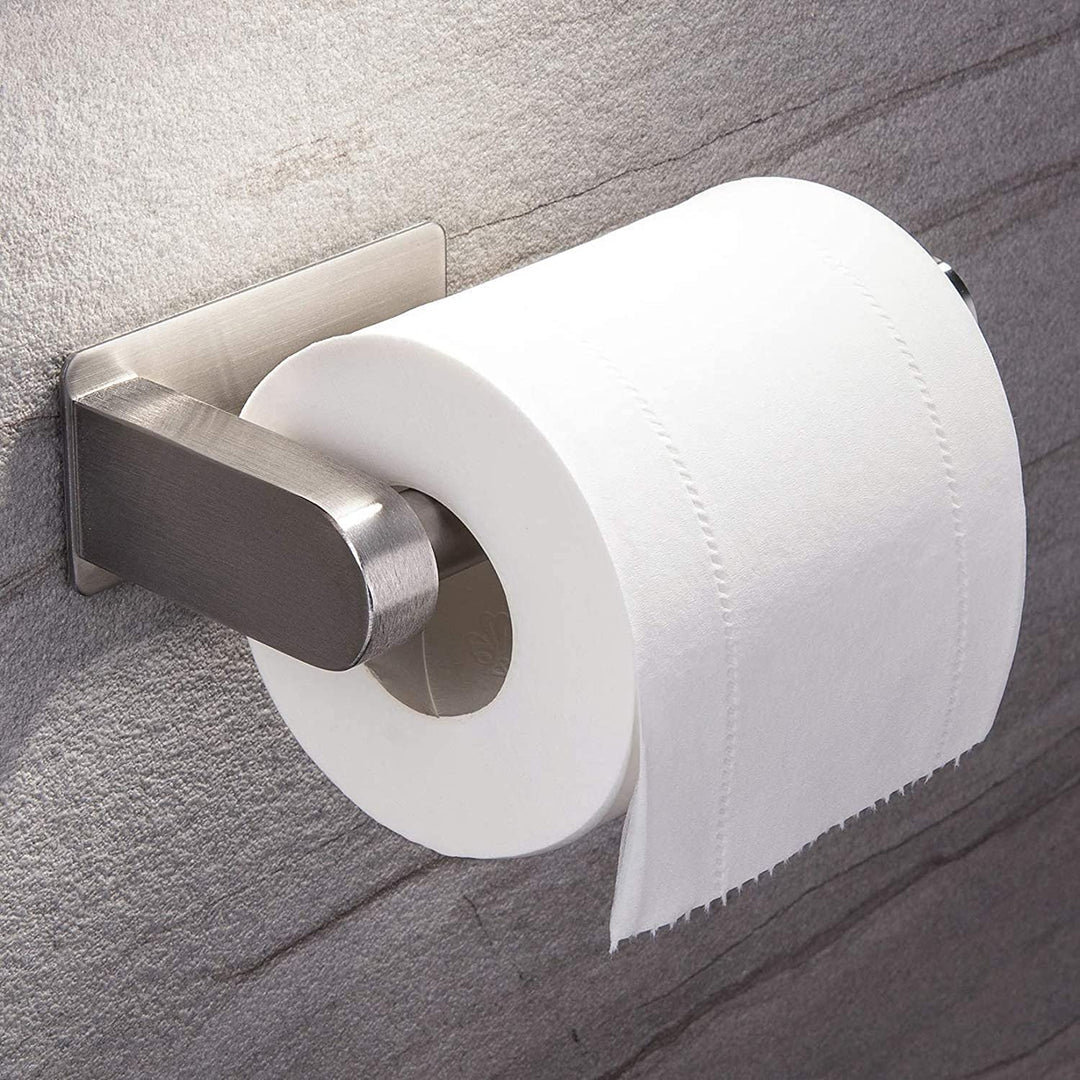 YIGII Self Adhesive Toilet Paper Holder - Bathroom Toilet Paper Holder Stand no Drilling Stainless Steel Brushed 