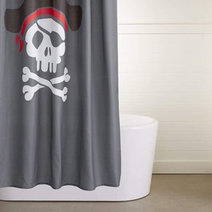 Pirate Cove Printed Pattern Kids Microfiber Bathroom Shower Curtain